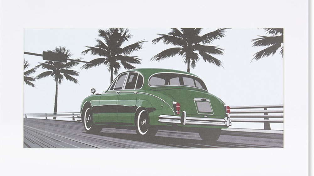 Jaguar Heritage Art Print - Grey and White