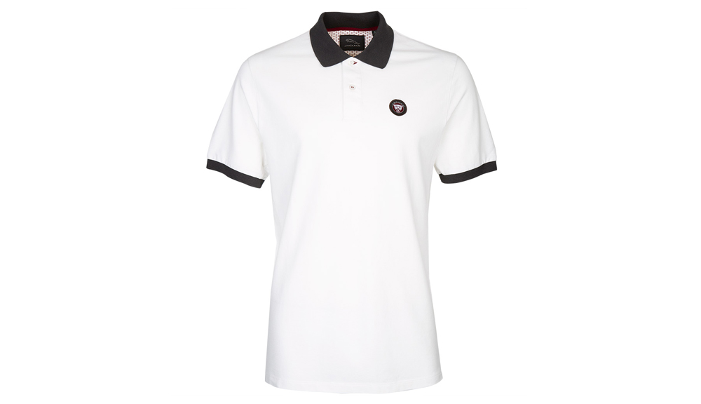 Jaguar Men's Accent Collar Polo Shirt - White